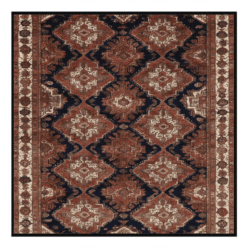 Tapis brun lavable à la machine, Carré 6 pi