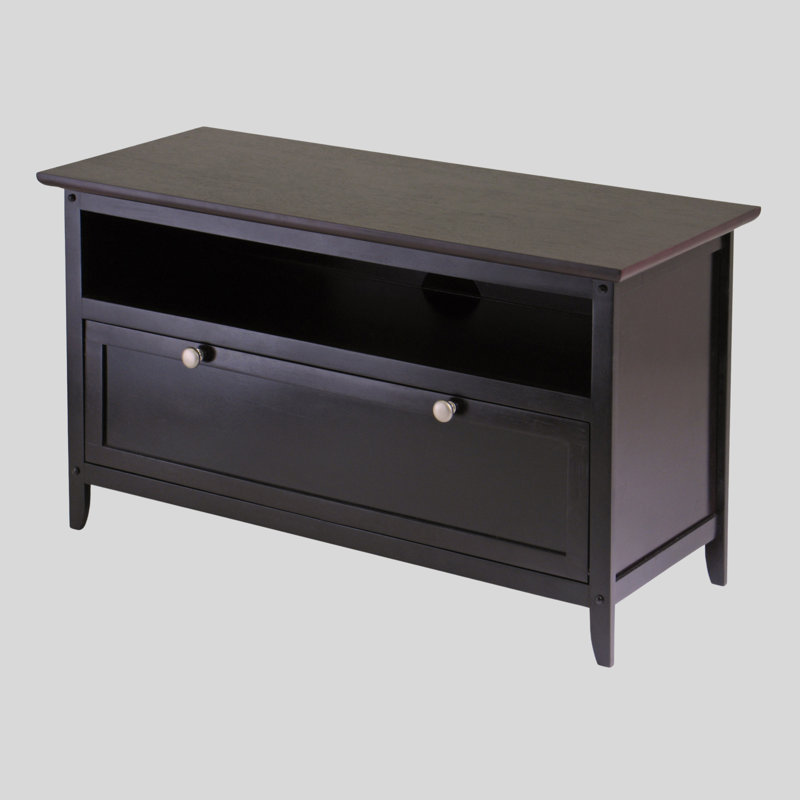 Landon TV Media Stand in Dark Brown Finish, 35.62'' W X 14.64'' D X 18.70'' H