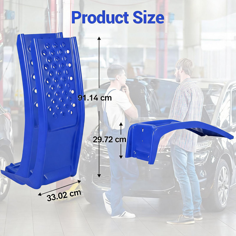Generic Heavy Duty Steel Car Ramps 8000 lbs, 8 in. Lift, Non-Slip Traction Holes, Blue, Set of 2, Blue