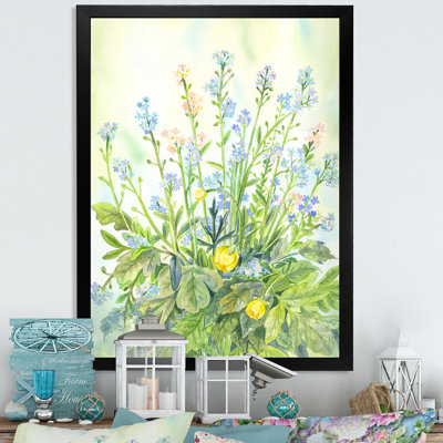 Blue Wildflower In The Garden " Blue Wildflower In The Garden " Painting Print