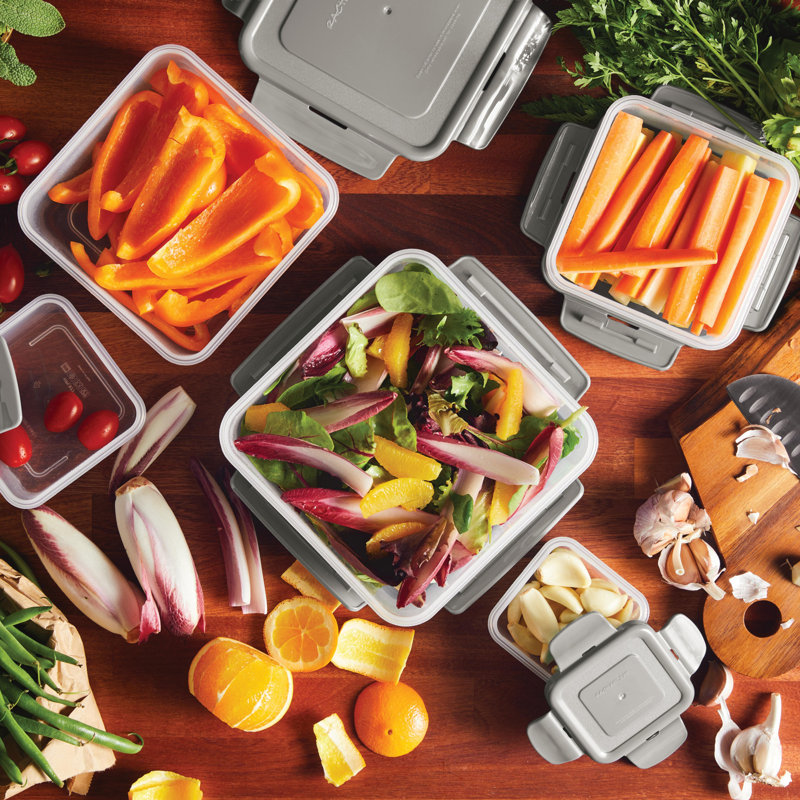 Gray BPA-Free Leak-Proof Nestable Food Storage Container Set