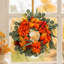 Couronne artificielle de campagne de Dahlia en eucalyptus avec citrouille d'automne pour porte d'entrée