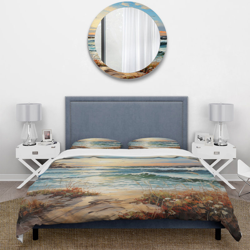 Ensemble de housse de couette Beach Sand Euphoria III Bed, Housse de couette pour grand lit et 2 taies décor