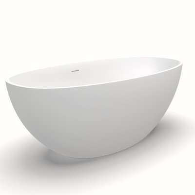61" X 30" Freestanding Soaking Solid Surface Stone Resin Bathtub