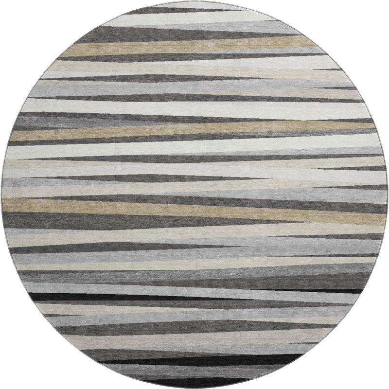 Premium Machine Washable Naglee AMF997 Stripes Rug, Round 8'