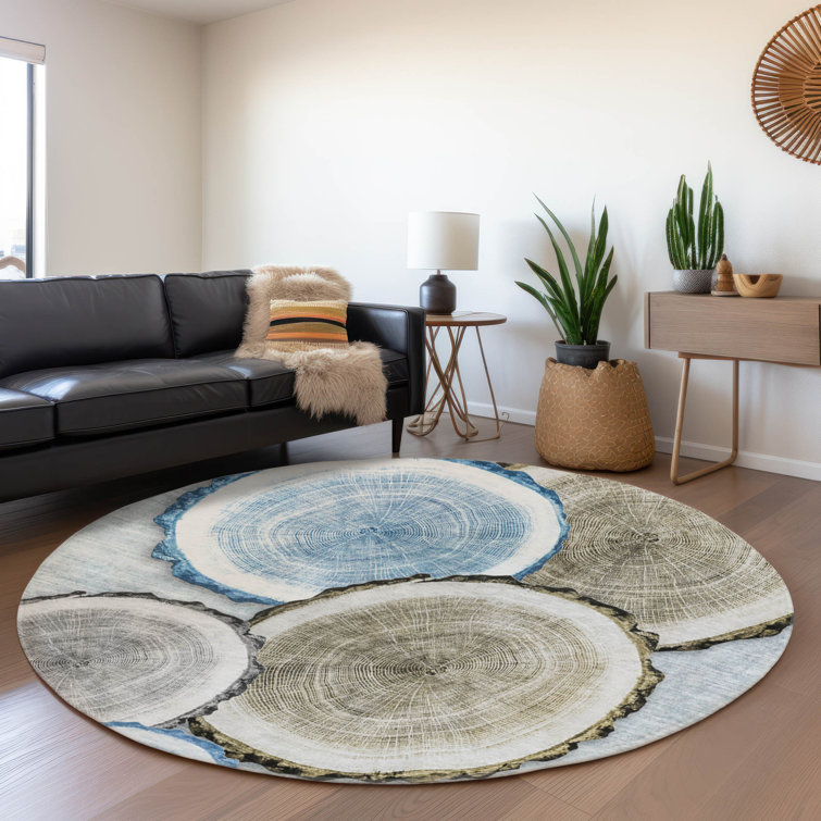 Premium Machine Washable Cerrito AMF575 Blue Rug