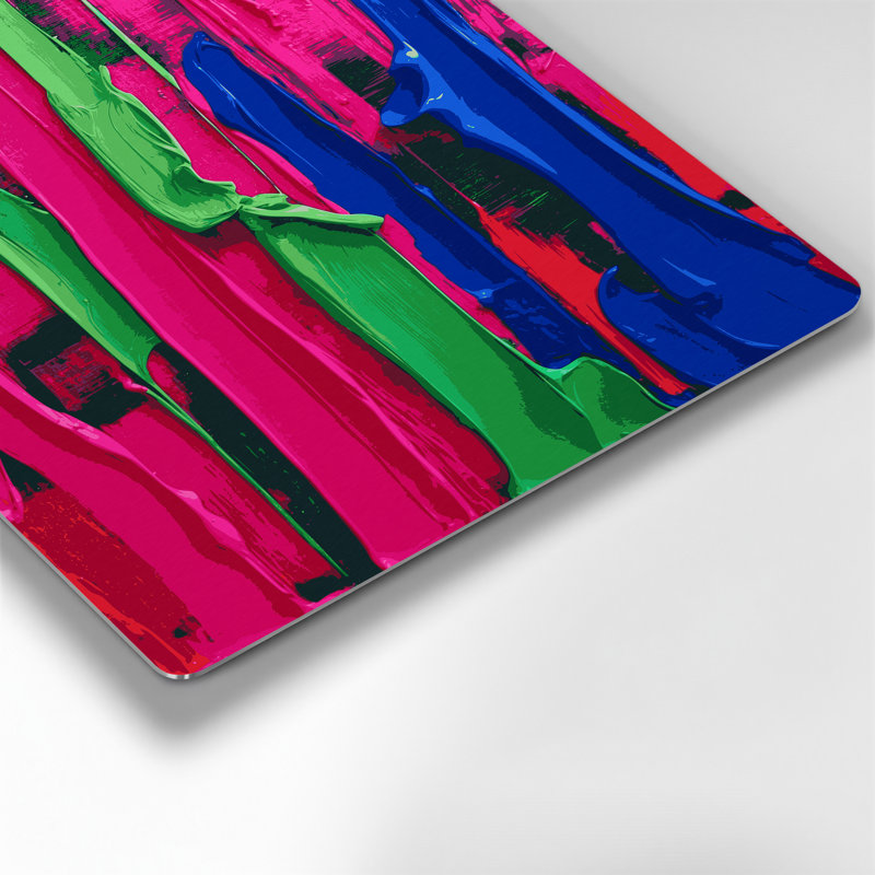 Art mural abstrait en métal rouge 55, H 12 po x l 18 po