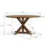 Table de salle à manger ronde en bois massif 59 pouces Evonia-401420854-405932006