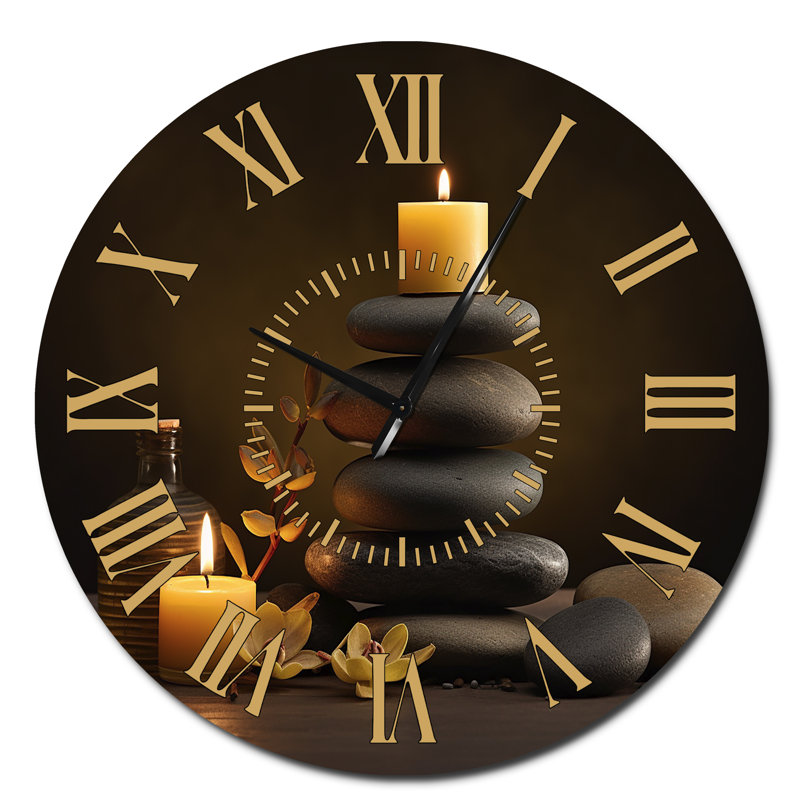 Horloge murale Zen Serenity Cairn, Surdimensionné