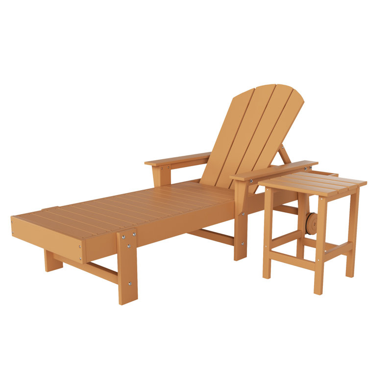 Laguna Outdoor Chaise Lounge with Table, Teak