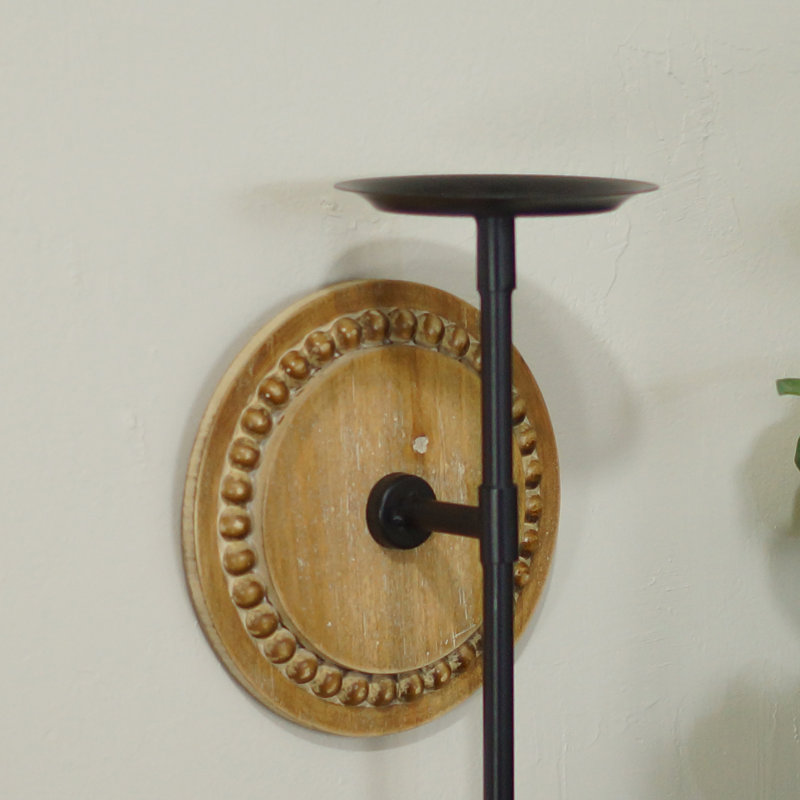 Applique murale ronde en bois 12 po.