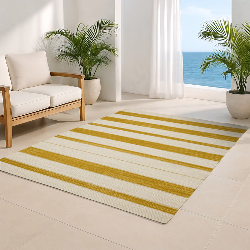 Tapis intérieur / extérieur beige HorizontalStripes, Rectangle 4pi x 6 pi