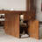 Nut-brown Rectangular Solid Wood with 2 drawers Executive Desk-121429659