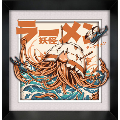 Ilustrata - Ramen foncé 12 x 12 Faux Matted Under Plexi, affiche encadrée