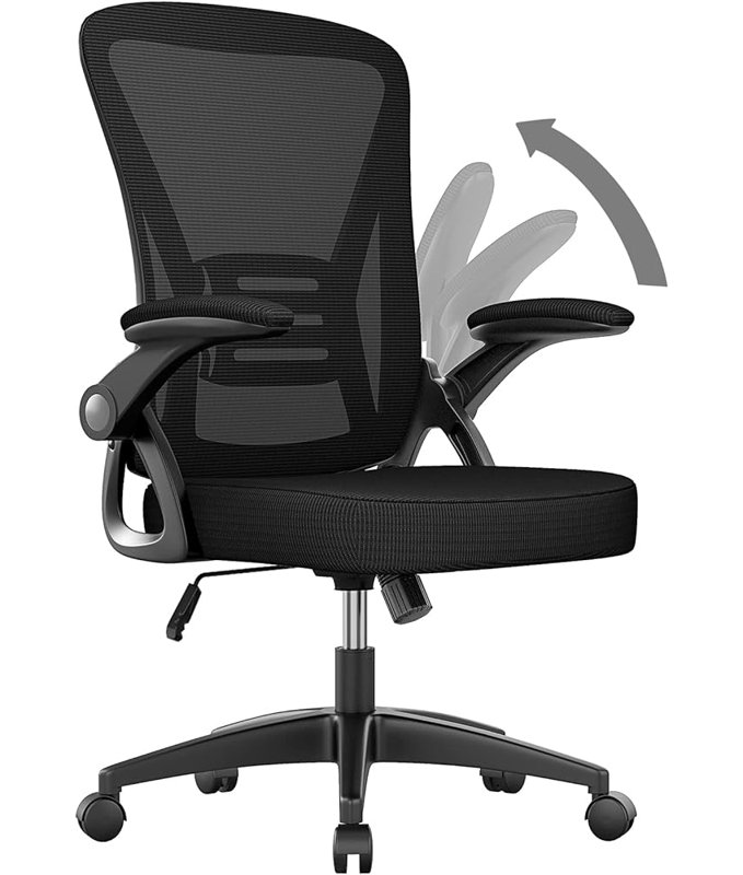 Chaise de bureau - Chaise de bureau ergonomique avec support lombaire réglable, chaise d'ordinateur en filet