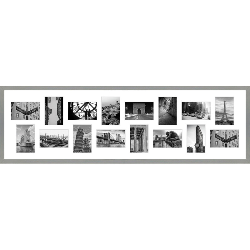 Lamoree Wood Picture Frame with Mat, Light Grey