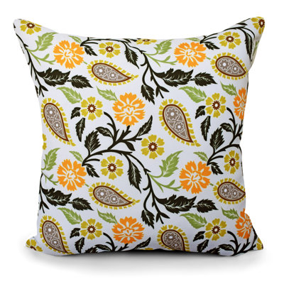 Floral Outdoor Reversible Throw Pillow