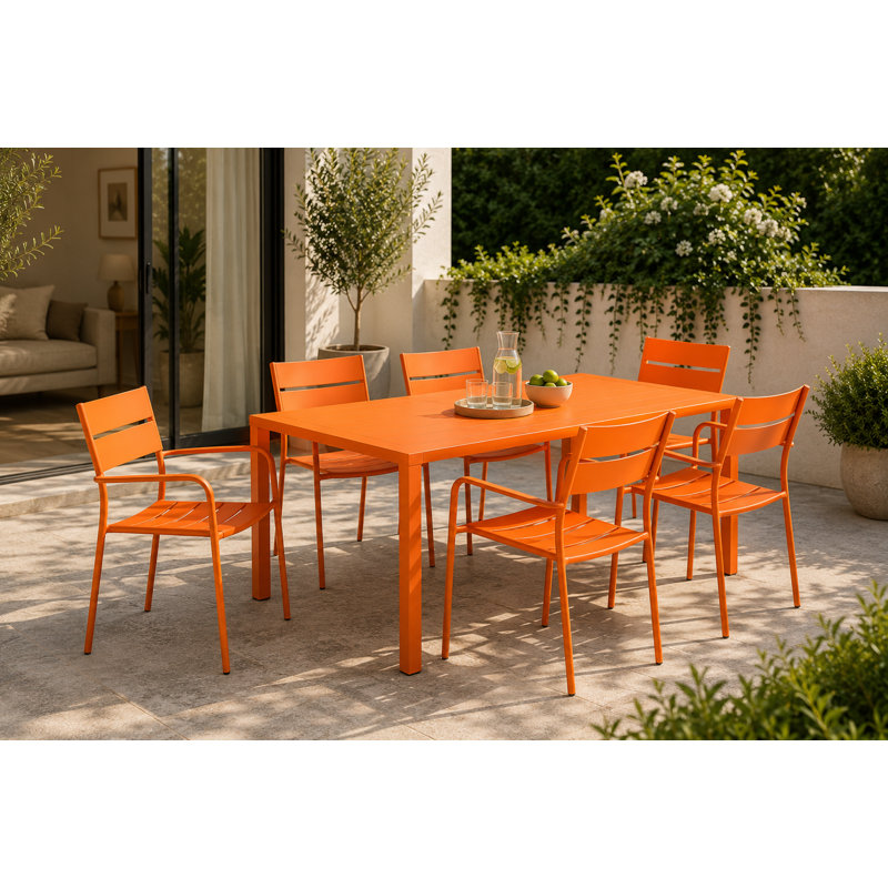 Ensemble repas 7 pièces Ottie, Orange