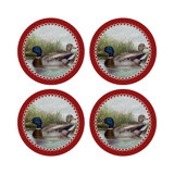 English Duck Pond Vegan Leather Round Pebble Placemat