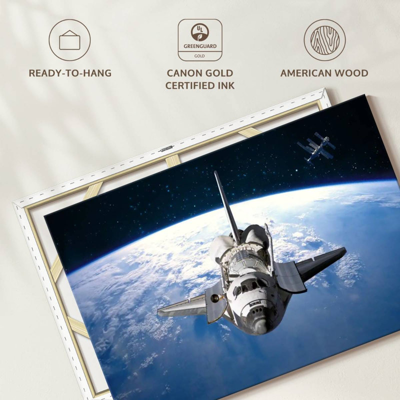 Oberle Space Shuttle Orbiting Earth, 8" H x 12" W