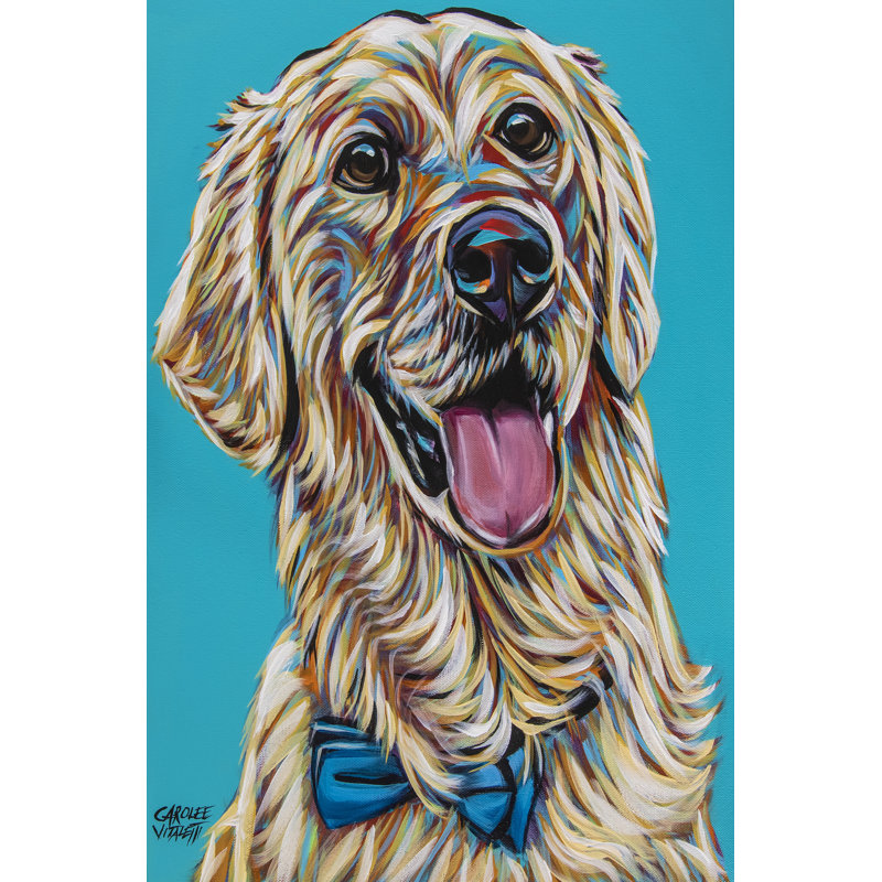 Labs II by Carolee Vitaletti - Painting, 46cm H x 30cm W, Black Floater Framed
