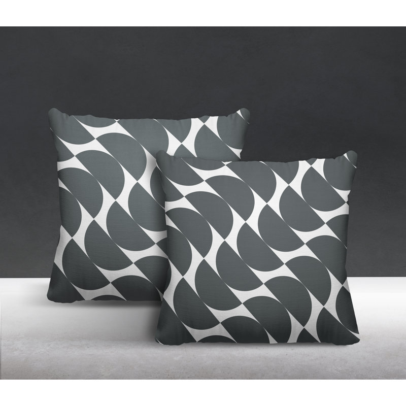 Oreiller carré intérieur / extérieur Mandi, L 19 po x H 19 po, Gris