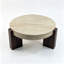 Table basse ronde moderne avec plateau en pierre frittée - 80,5 cm de diamètre, idéale pour le salon, la chambre à coucher et les petits espaces.