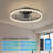 Modern Black Crystal Ceiling Fan with Light and Remote, Adjustable Color Temperature-464635392