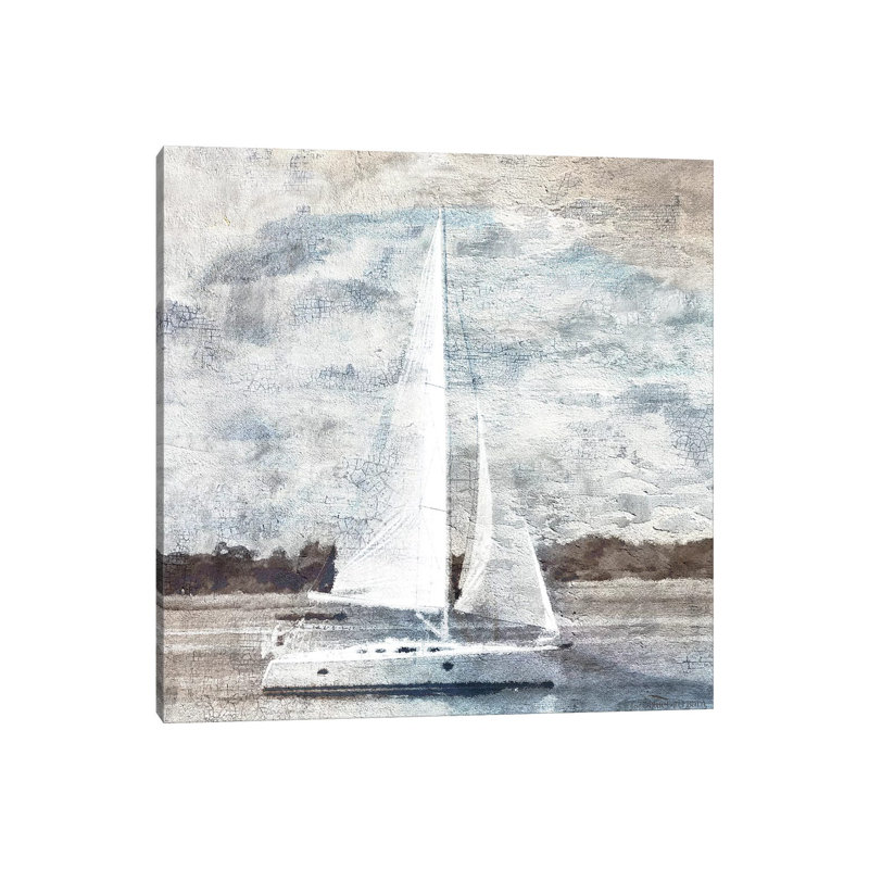 Sailboat On Water by Bluebird Barn - Wrapped Canvas Painting, 30.48 cm H x 30.48 cm W