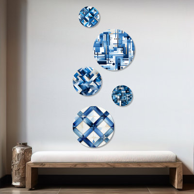 Crol - Geometric Modern Round Wall Art Set Of 5