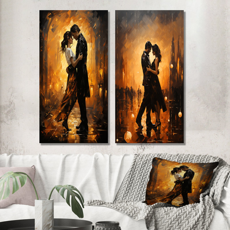 Dance Tango Couple Harmony - ensemble d'art mural en métal Dance, H 28 po x l 24 po