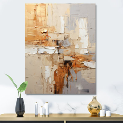 Collage géométrique beige et gris II - Collages abstraits, impressions encadrées