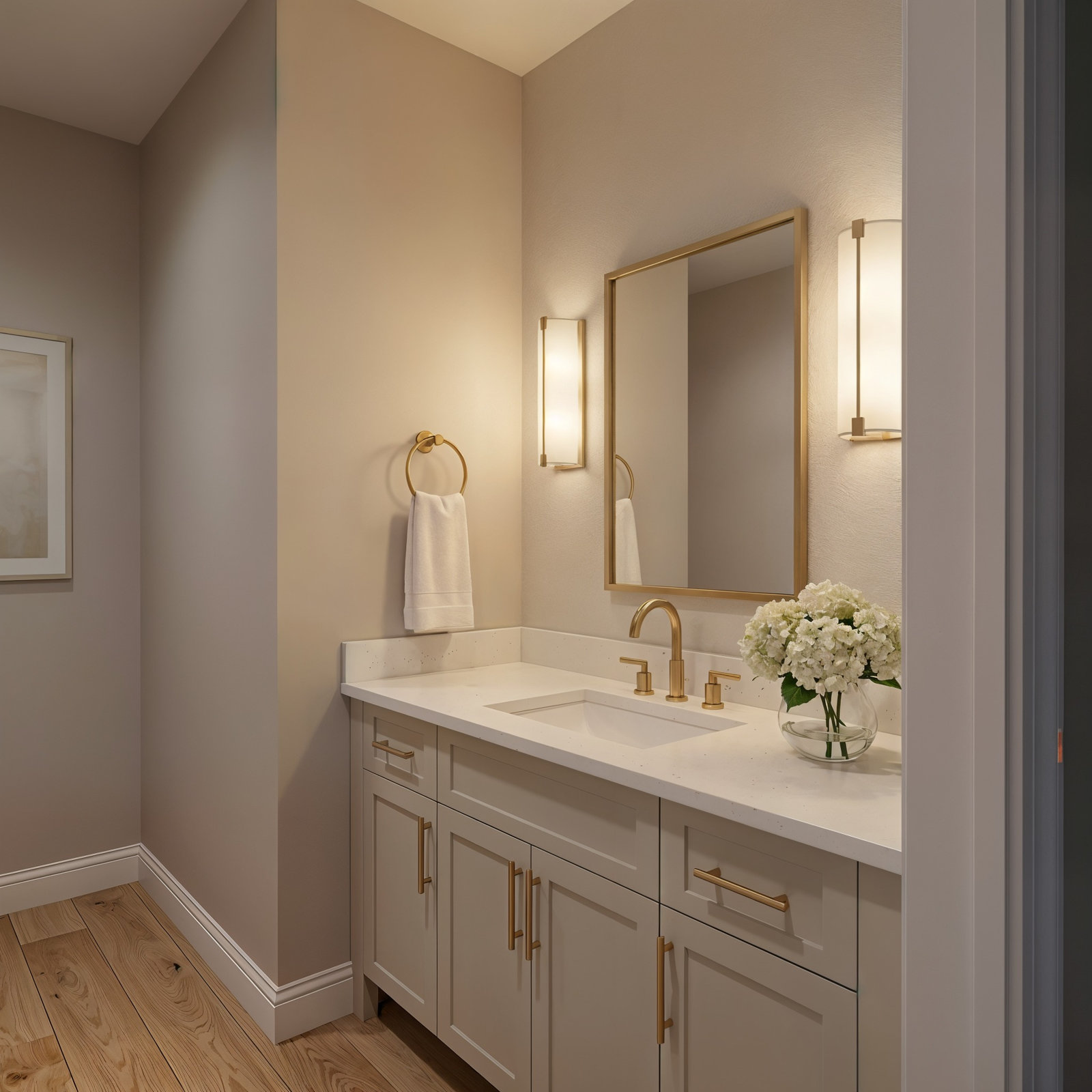Single Light Linen Vanity Light, Burnished Brass