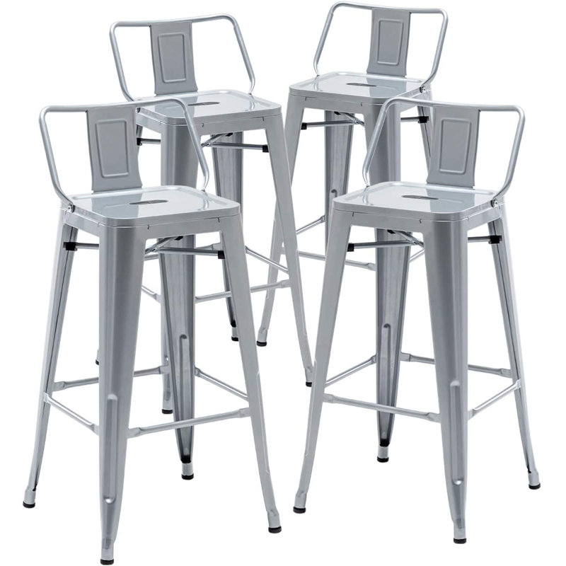 Devan Counter & Bar Stool, Silver, Bar Stool (30" Seat Height)