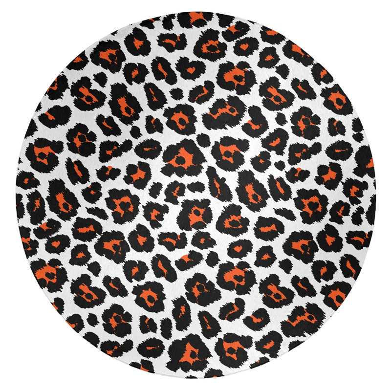 Animal Print Indoor Rug, Round 5'