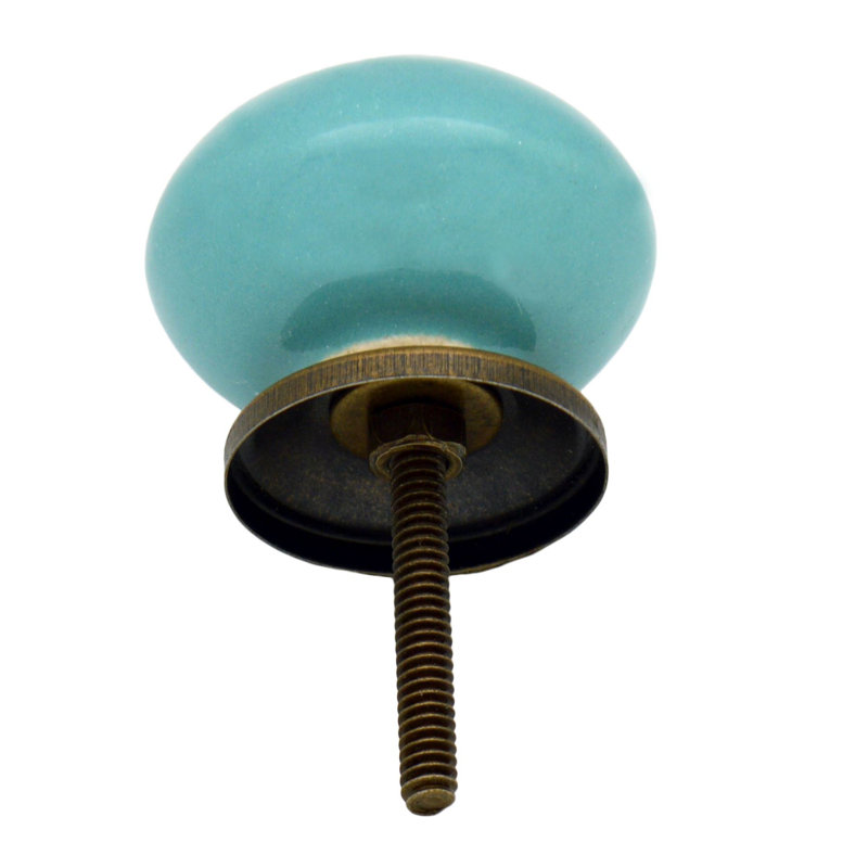 Nicola Spring - Round Ceramic Cabinet Knobs, Turquoise