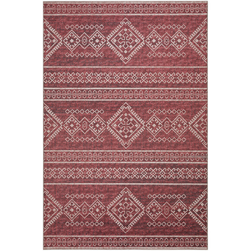 Anazia Chenille Washable Southwestern Indoor / Outdoor Rug, Rectangle 9' x 12'