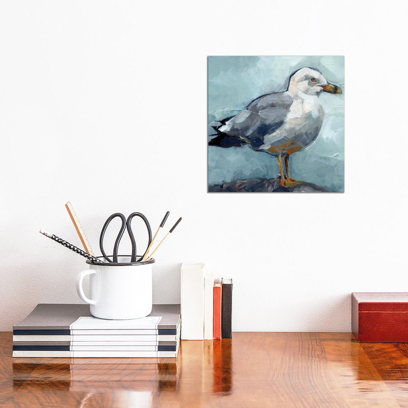 Seagull Stance I by Jennifer Paxton Parker - Wrapped Canvas Painting, 30.48 cm H x 30.48 cm W
