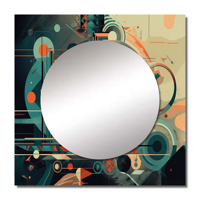 Drumgurland - Modern Midcentury Square Mirror Wall Decor For Bedroom, 29" x 29"