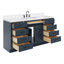 Meuble-lavabo simple en bois massif 66 po avec plateau en quartz Carrara de 1,5 po Thornaby-33309595-58680300