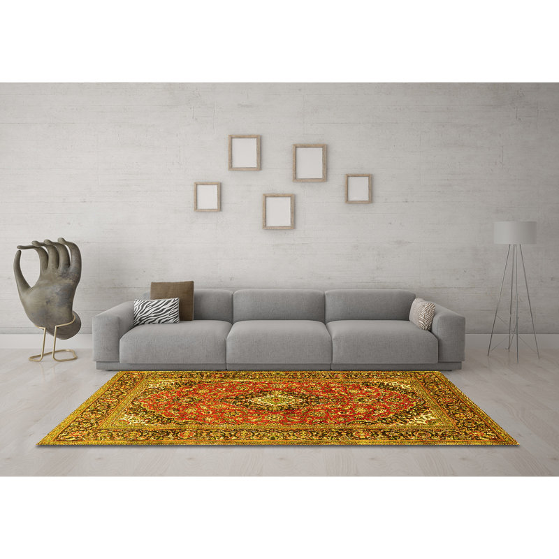 Anavae Washable Oriental Indoor Rug, Round 4'