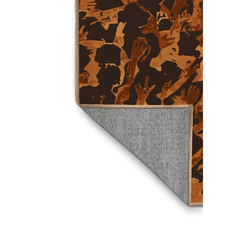 Tapis moderne et contemporain en tissu Starburst brun foncé lavable à la machine Osnas, 4 x 6