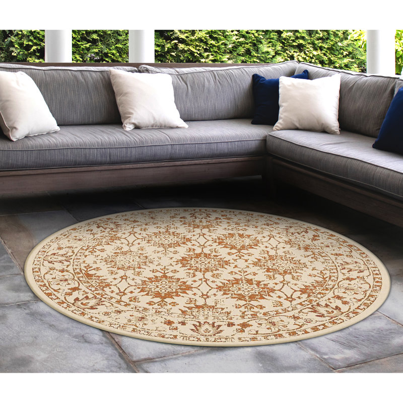 Kaed Machine Woven Oriental Area Rug , Round 7'10"