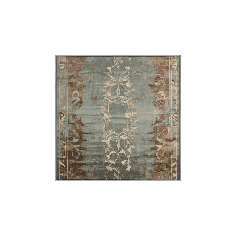 Silky Soft Plush Gray Area Rug, Square 8'