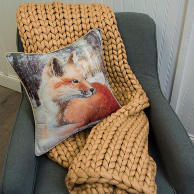 Donna Sharp Dawn Mist Snow Fox Decor Pillow