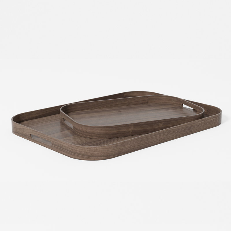 Rhuddlan Solid Wood Tray, 55.80cm W x 39.80cm D x 3.50cm H, Dark Brown Wood