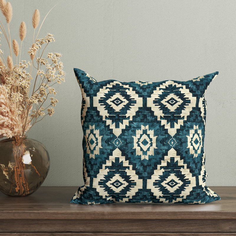 Eastern Elegance Geometric Reversible Pillow Cover, 20"H x 20"W