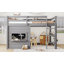 Twin Size Loft Bed With A Playful Sliding Chalkboard, Built-In Bookshelf-1997764771-1997764770