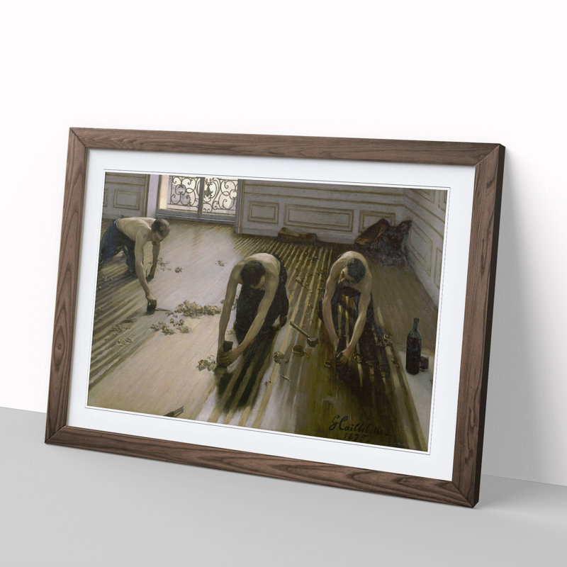 The Floor Scrapers by Gustave Caillebotte - Framed Print, Walnut, 48cm H x 65cm W x 2cm D