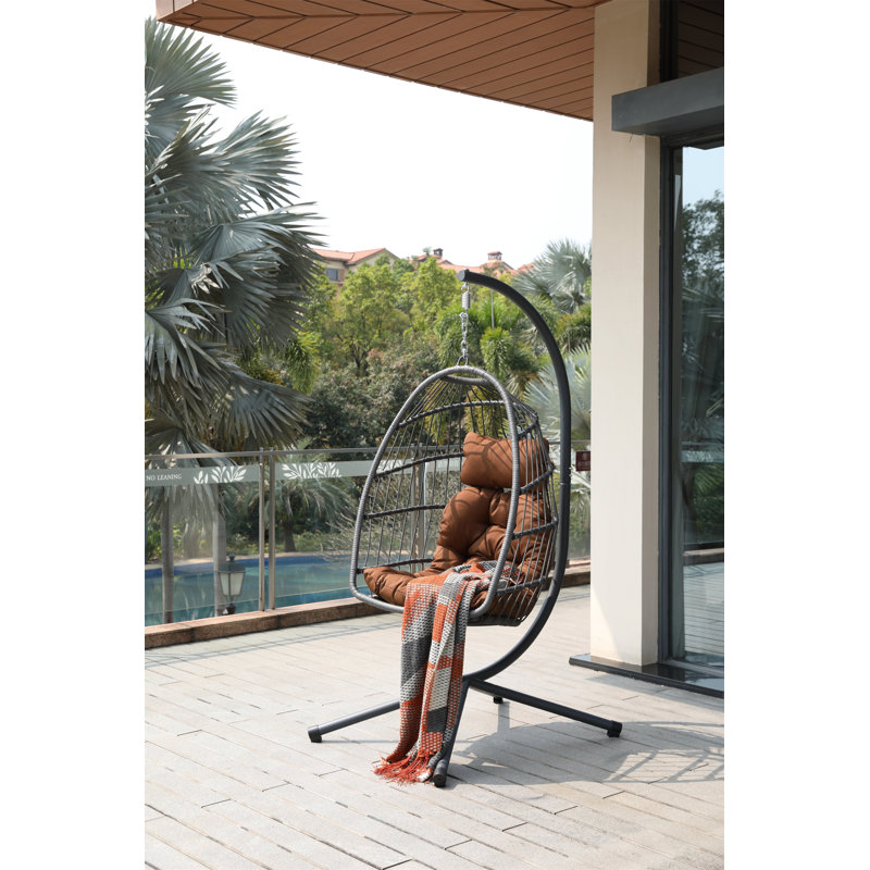 Brown Cushion Egg Chair With Stand, Brown